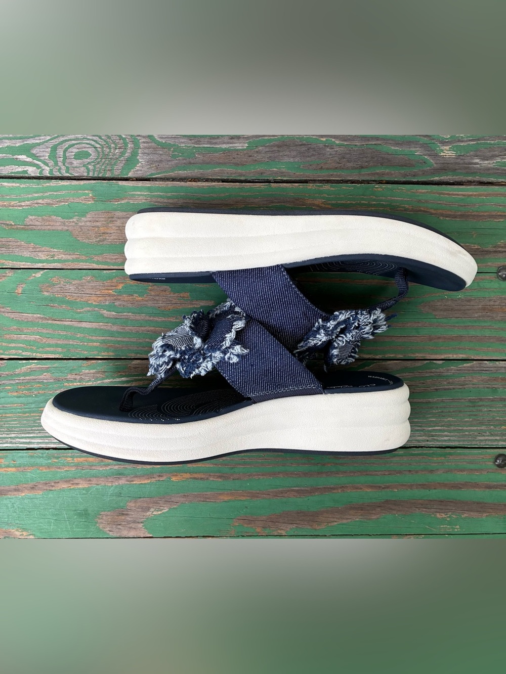 Clarks CloudSteppers Drift Rose Navy Sandals Sz 7 Slippers Flip Flop - Picture 5 of 11